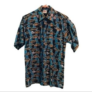 Vintage Go Barefoot Authentic Hawaiian Tradition 100% Cotton Aloha Shirt Small